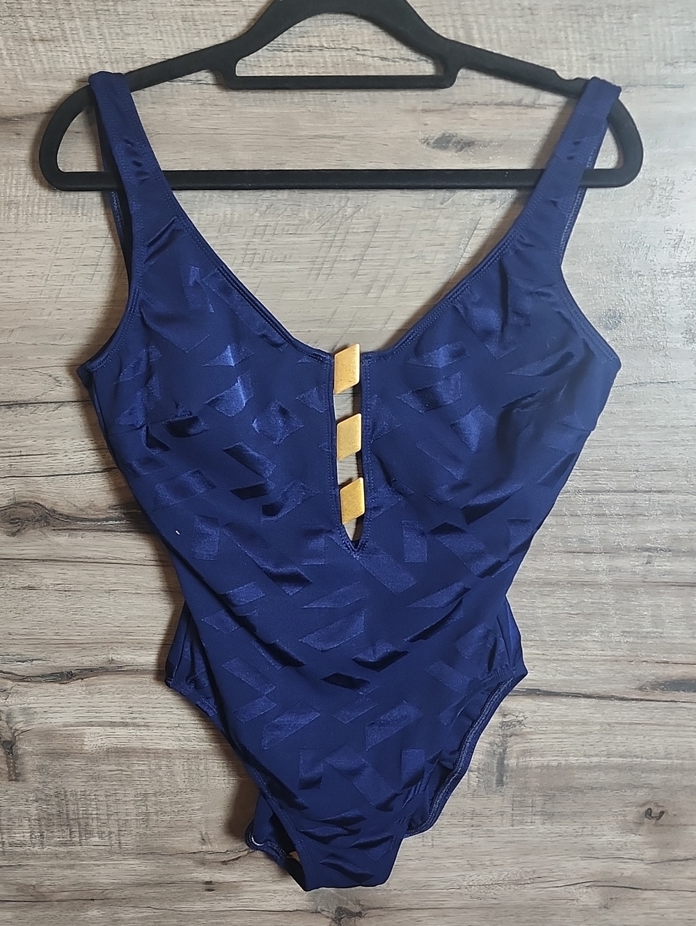 La Blanca Navy And Gold Swimsuit